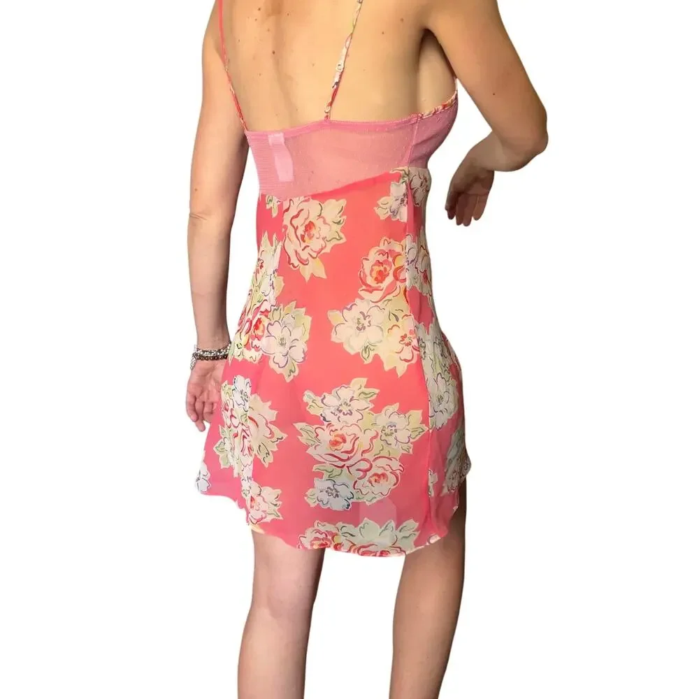 π Y2K Floral Mesh Slip Dress - Picture 4 of 7
